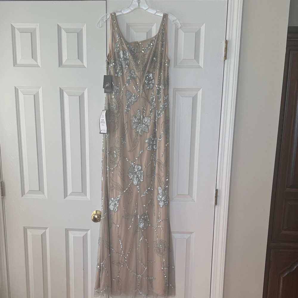 Adrianna Papell Blush Nude Beaded Evening Gown - Picture 3 of 3